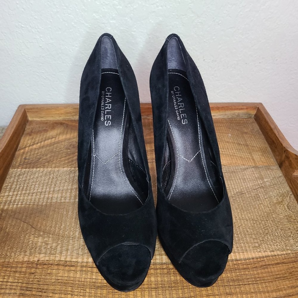 Charles by Charles David Black Peep Toe Pump